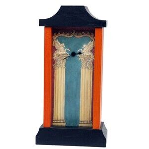 Unique Table Desk Clock Pillar Style with Pegasus Design England 8.5"